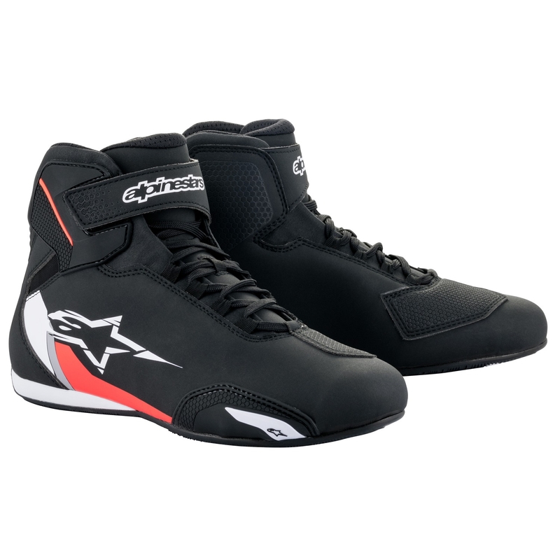 Topánky na motorku Alpinestars Sektor čierno-bielo-fluo červené