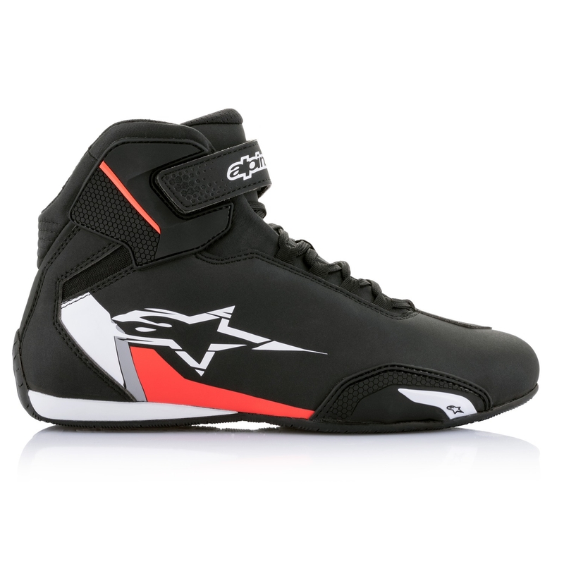 Topánky na motorku Alpinestars Sektor čierno-bielo-fluo červené
