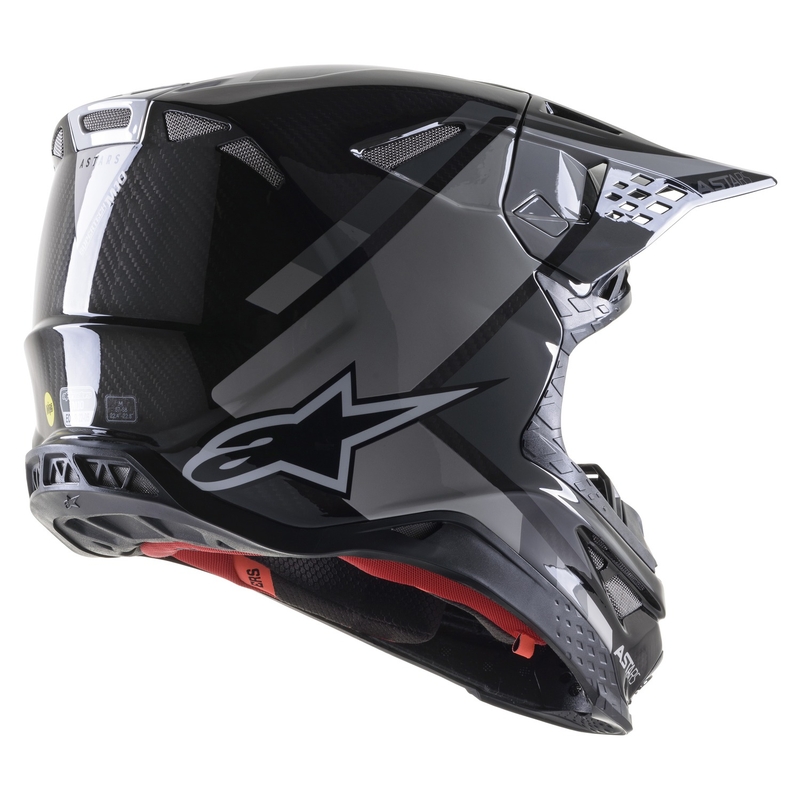 Motokrosová prilba Alpinestars S-M10 Carbon Meta2 čierno-sivá lesklá