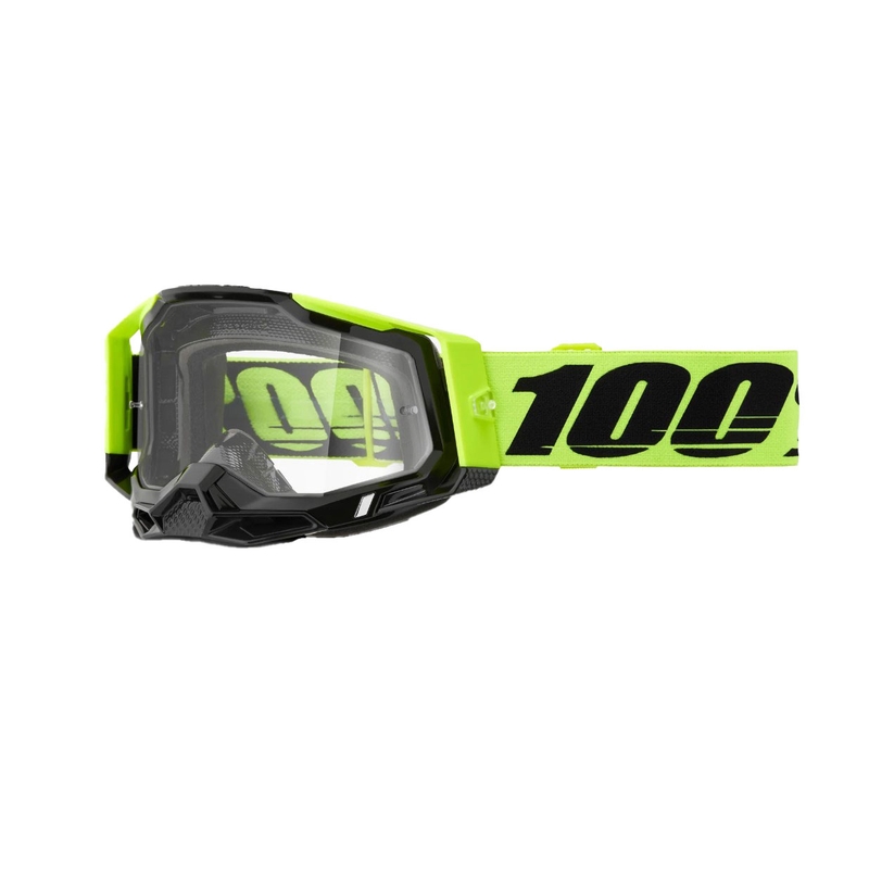Motokrosové okuliare 100 % RACECRAFT 2 fluorescenčno žlté (číre plexisklo)