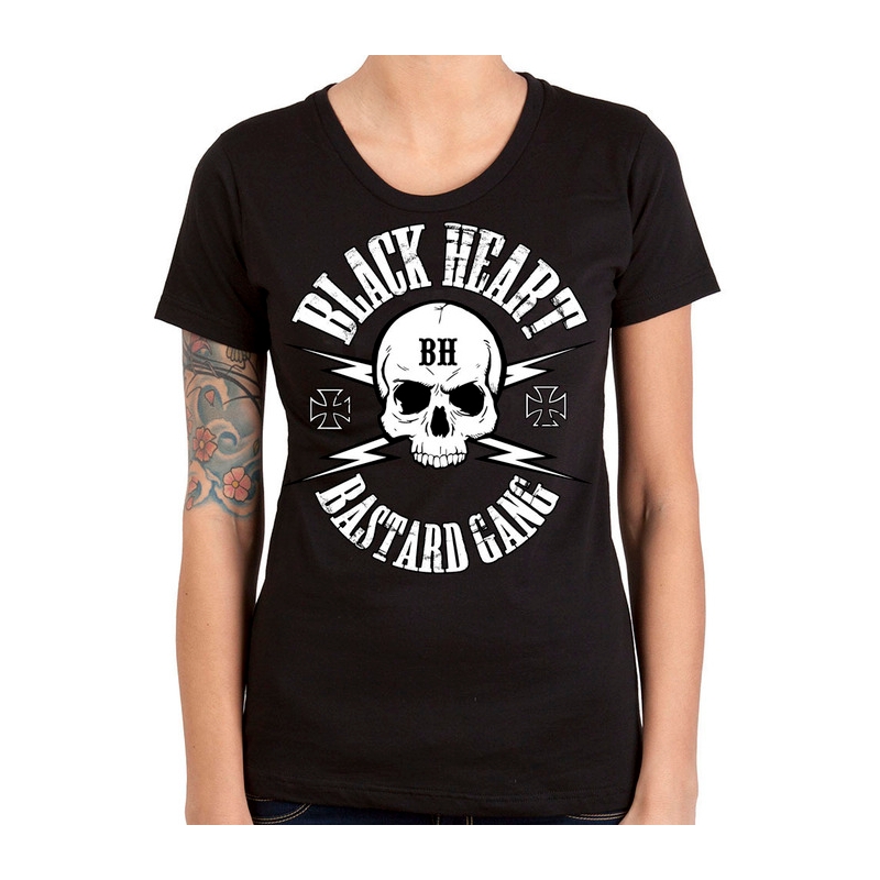 Dámske tričko Black Heart Bastard Skull