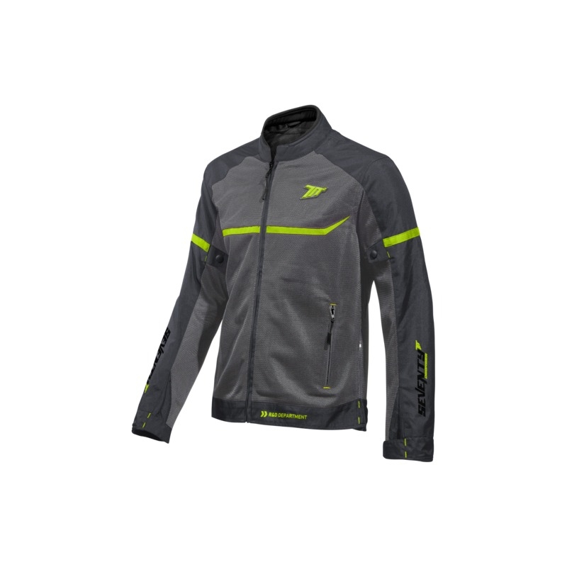 Bunda na motorku SEVENTY DEGREES SD-JR30.1 Mojave šedo-fluo žltá