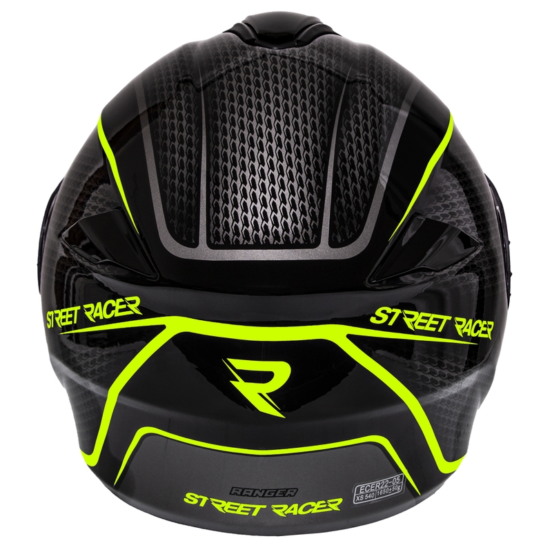 Vyklápacia prilba na motorku Street Racer Ranger čierno-fluo žltá - II. akosť