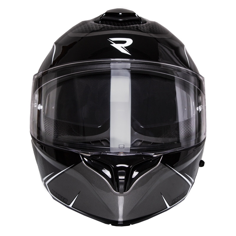 Vyklápacia prilba na motorku Street Racer Ranger čierno-biela - II. akosť