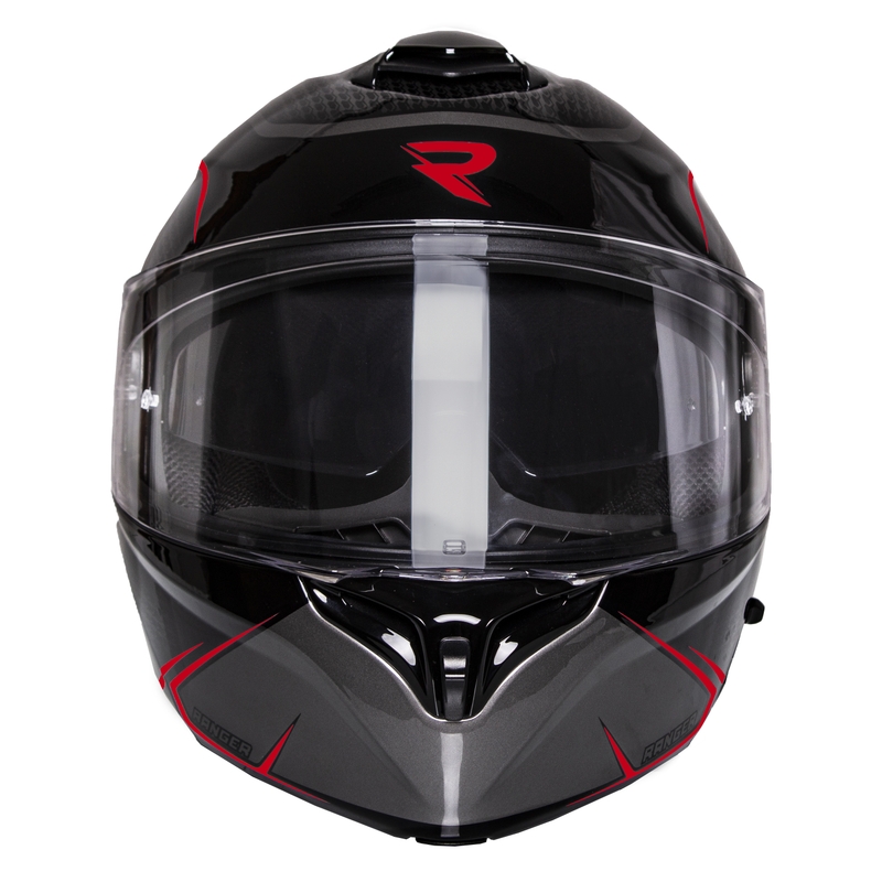Vyklápacia prilba na motorku Street Racer Ranger čierno-červená - II. akosť