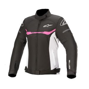 Dámska bunda na motorku Alpinestars Stella T-SPS Waterproof čierno-bielo-ružová