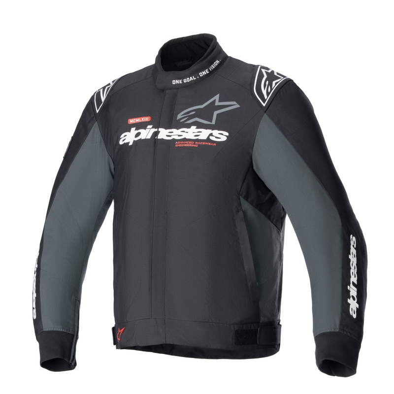 Bunda na motorku Alpinestars Monza Sport čierno-šedo-červeno-biela