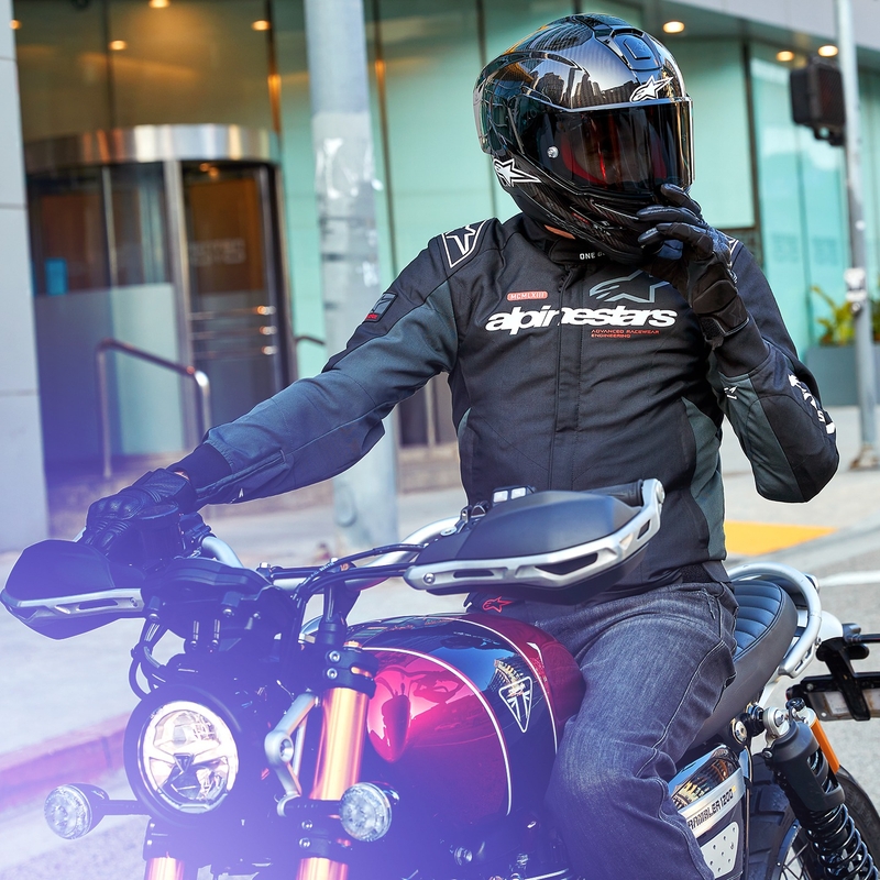 Bunda na motorku Alpinestars Monza Sport čierno-šedo-červeno-biela