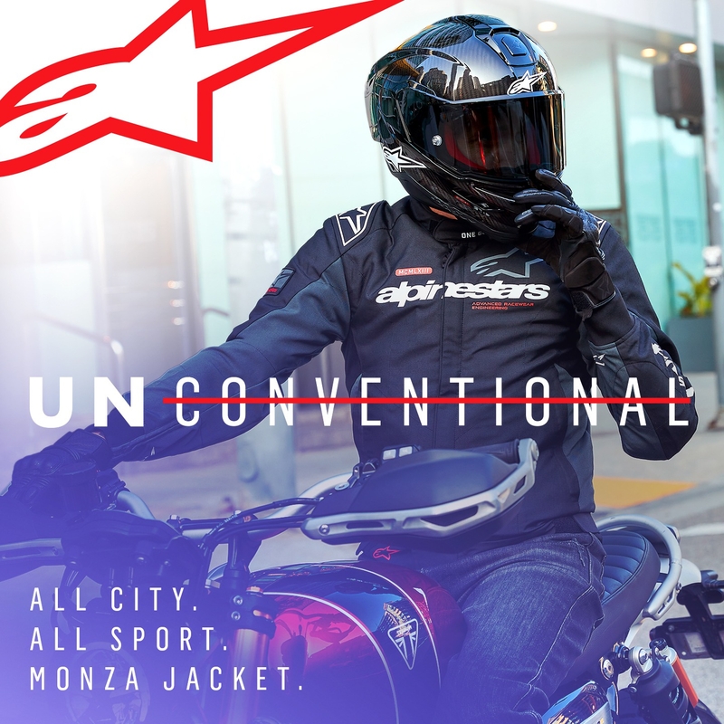 Bunda na motorku Alpinestars Monza Sport čierno-šedo-červeno-biela