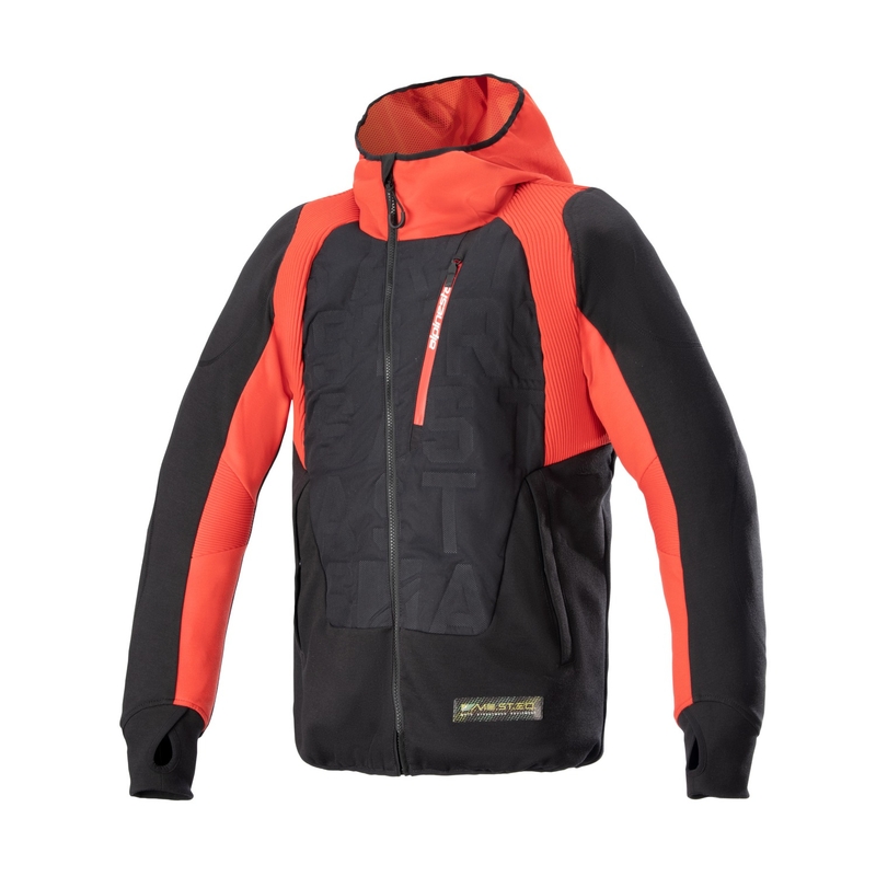 Mikina na motorku Alpinestars MO.ST.EQ Hybrid čierno-červená