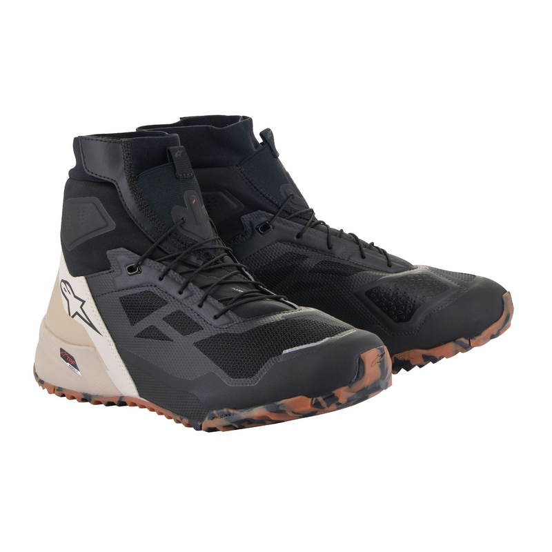 Topánky na motorku Alpinestars CR-1 čierno-svetlo hnedé