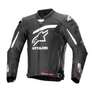 Kožená bunda na motorku Alpinestars GP Plus R 4 Rideknit čierno-biela