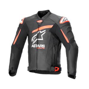 Kožená bunda na motorku Alpinestars GP plus R 4 Airflow čierno-fluo červeno-biela