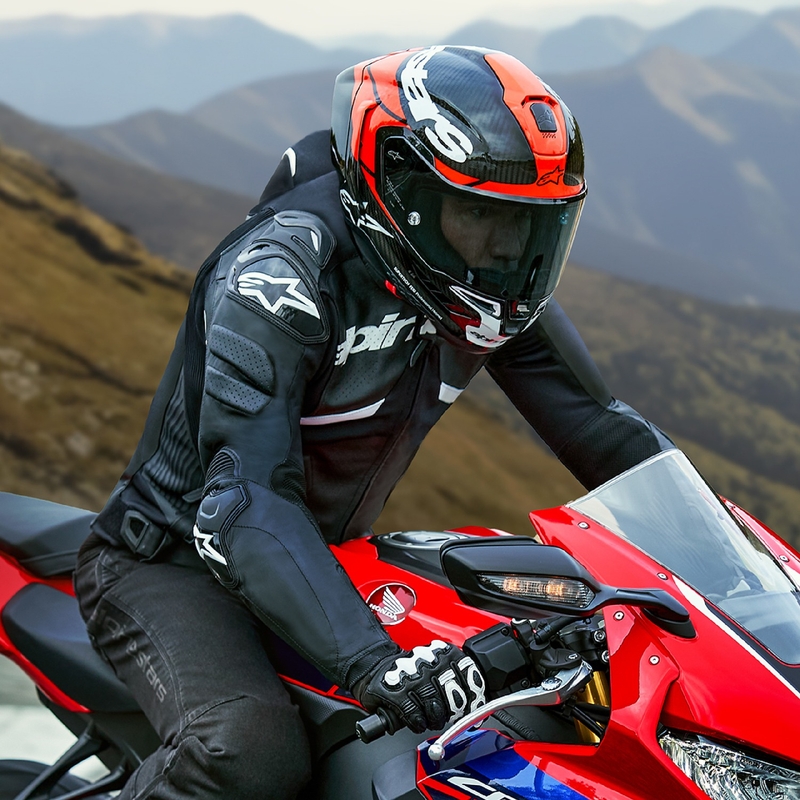 Kožená bunda na motorku Alpinestars Atem 5 čierno-biela