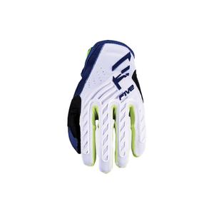 Detské motokrosové rukavice FIVE MXF3 EVO modro-bielo-fluo žlté