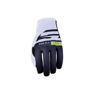 Motokrosové rukavice FIVE MXF4 bielo-modro-fluo žlté