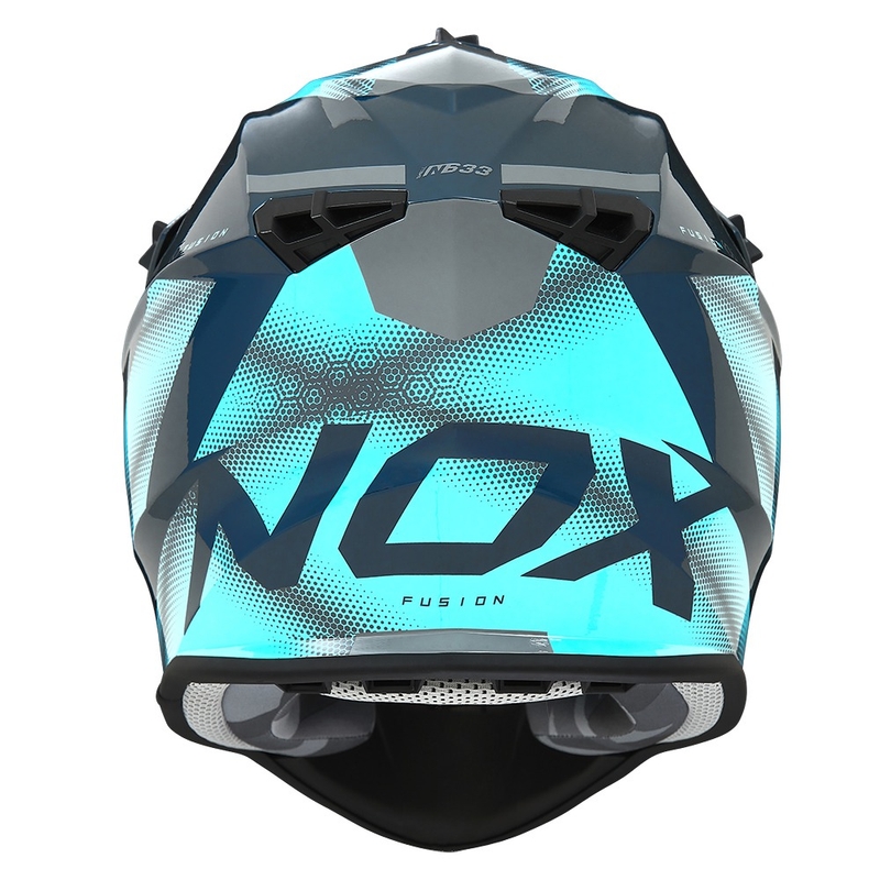Motokrosová prilba NOX N633 fluo modro-šedá