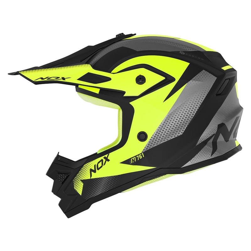 Detská motokrosová prilba NOX N761 MX fluo žlto-čierno-šedá