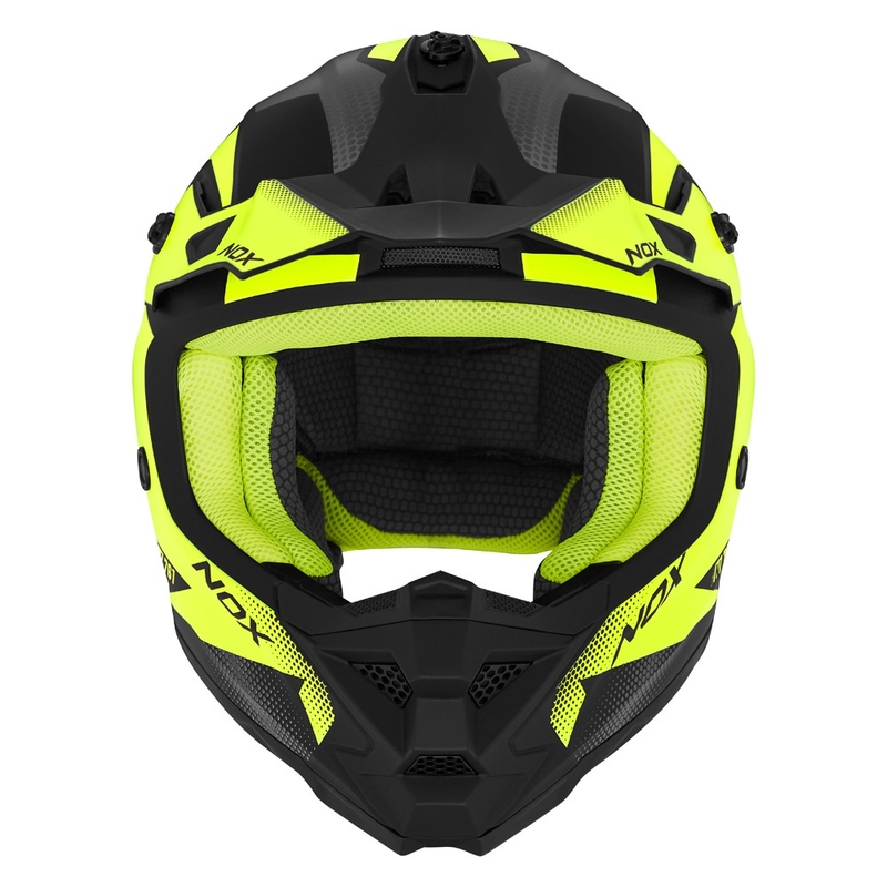 Detská motokrosová prilba NOX N761 MX fluo žlto-čierno-šedá