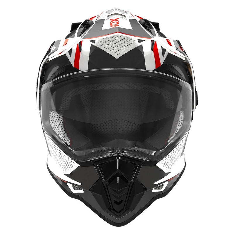 Enduro helma NOX N312 Drone bielo-čierno-červená