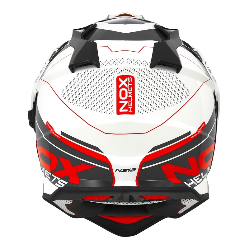 Enduro helma NOX N312 Drone bielo-čierno-červená
