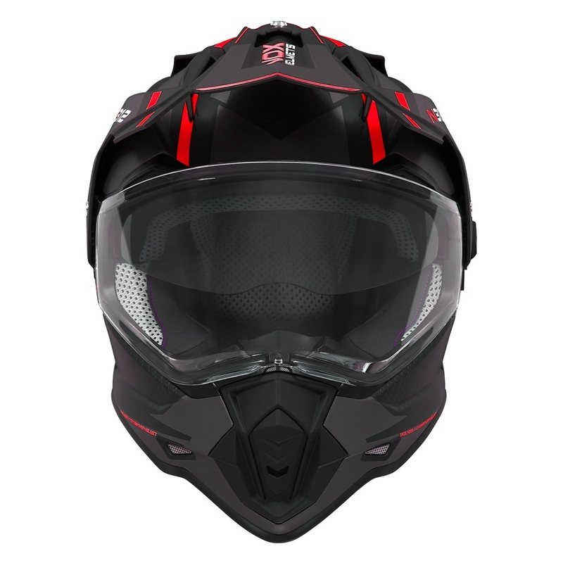 Enduro helma NOX N312 Drone matná čierno-červená
