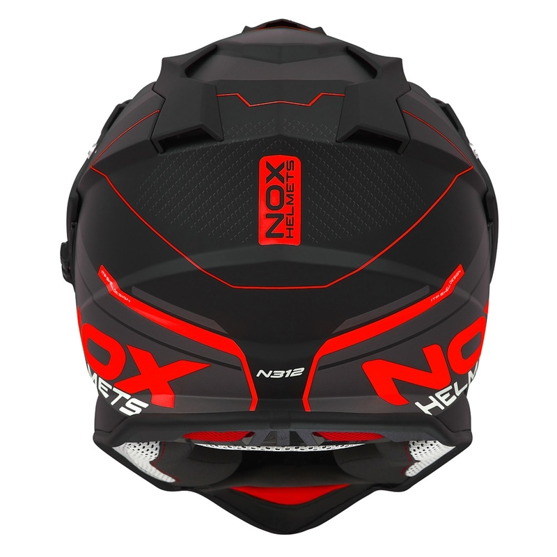 Enduro helma NOX N312 Drone matná čierno-červená