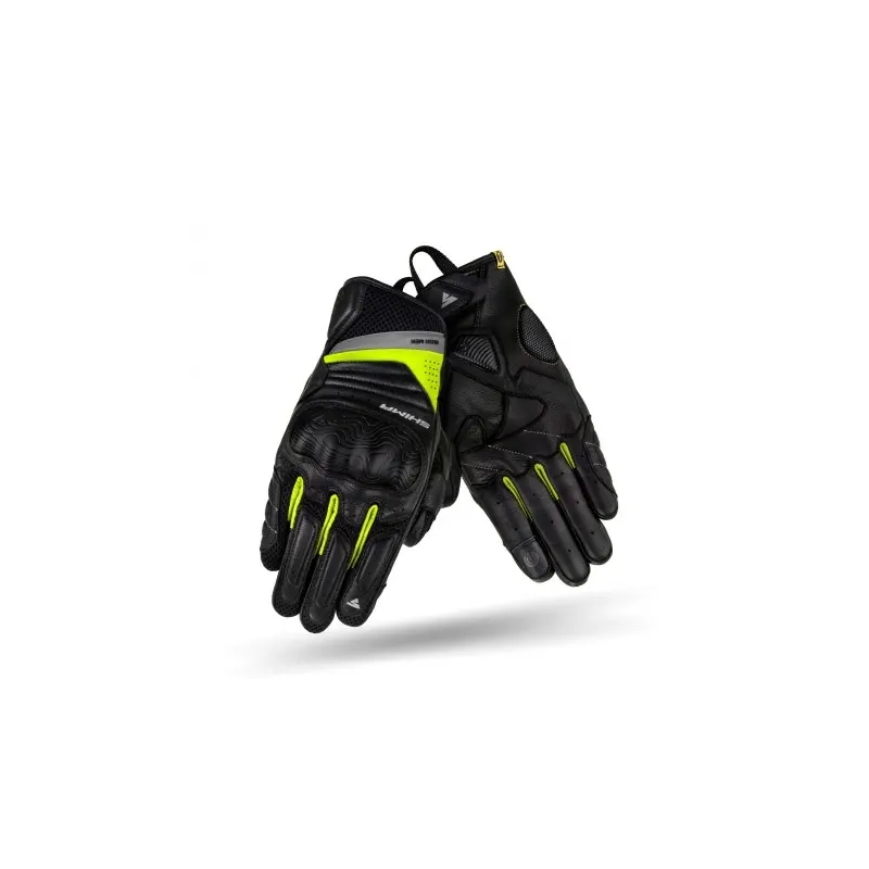 Rukavice na motorku Shima Rush čierno-fluo žlté