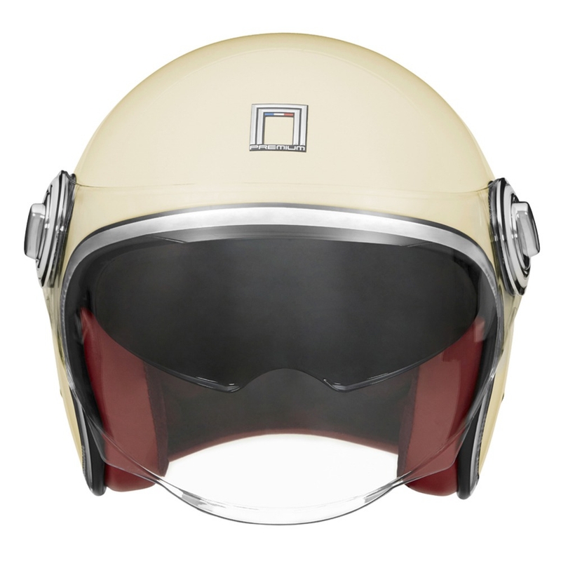 Otvorená helma na motorku NOX PREMIUM Heritage krémovo biela