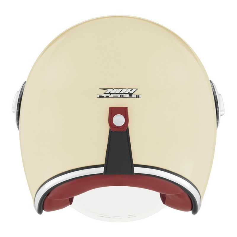 Otvorená helma na motorku NOX PREMIUM Heritage krémovo biela