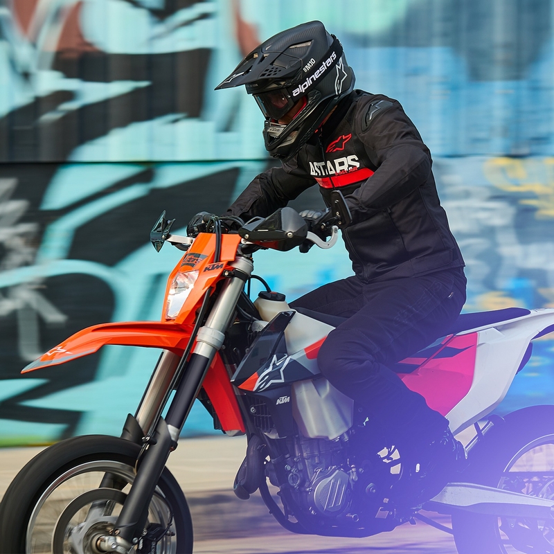 Bunda na motocykel Alpinestars SMX Air čierno-fluorescenčno červená