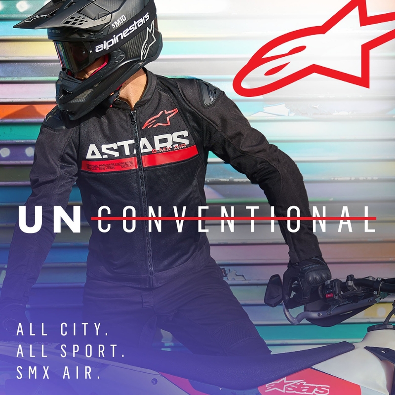 Bunda na motocykel Alpinestars SMX Air čierno-fluorescenčno červená