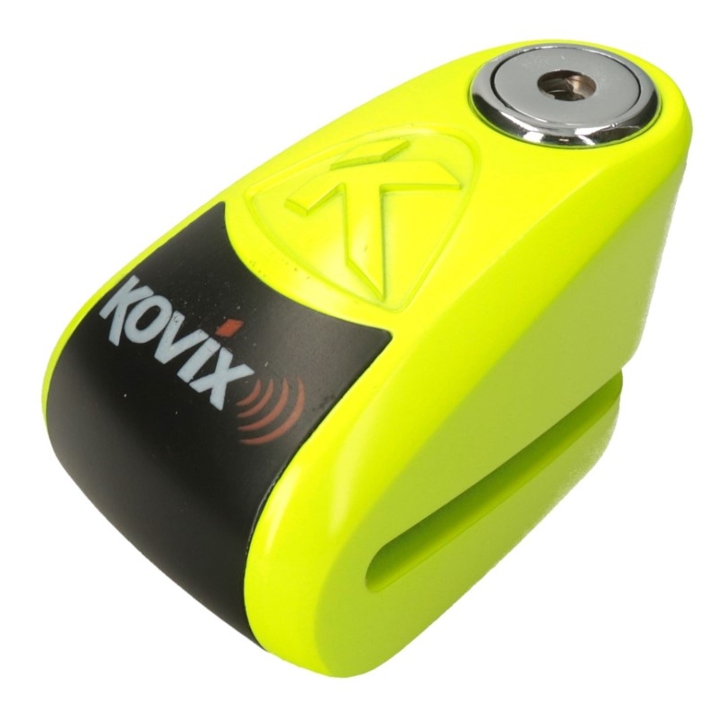Zámok na kotúčovú brzdu s alarmom KOVIX KAZ10 fluorecsenčno žltý