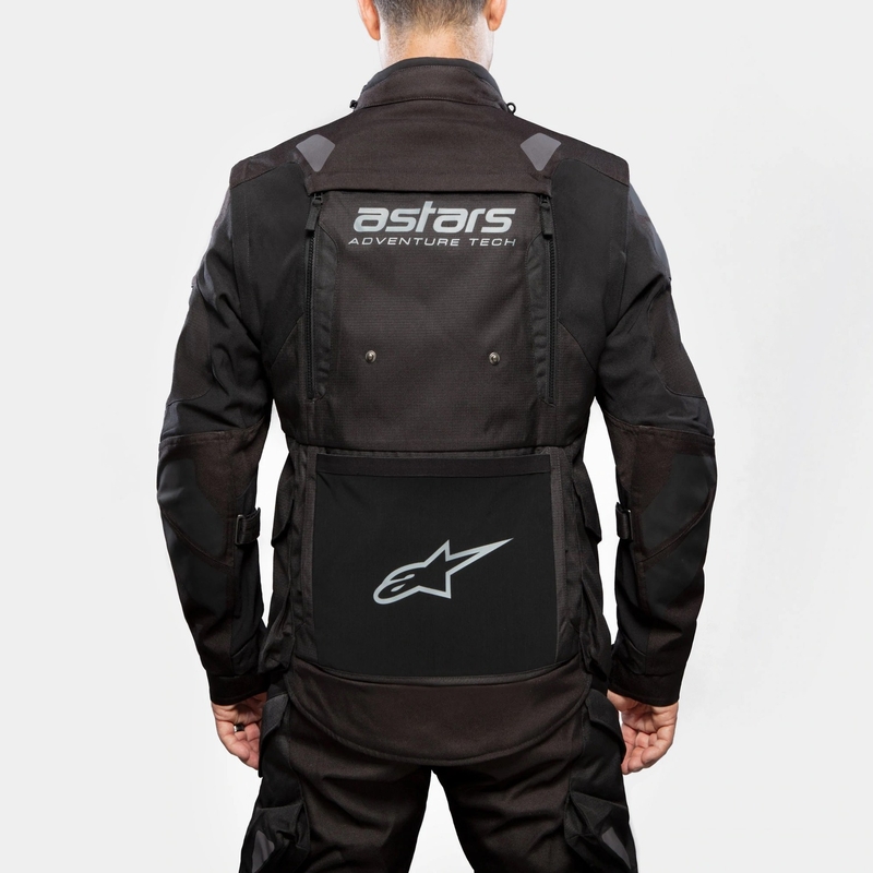 Bunda na motocykel Alpinestars Halo Drystar tmavo modro-khaki-oranžovo-čierna