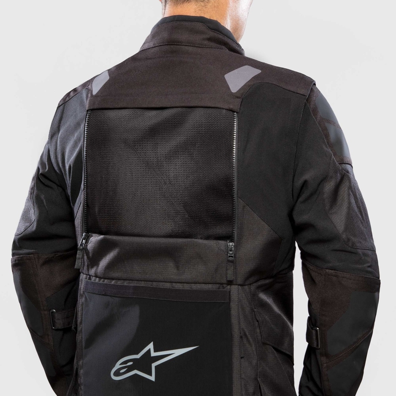 Bunda na motocykel Alpinestars Halo Drystar tmavo modro-khaki-oranžovo-čierna