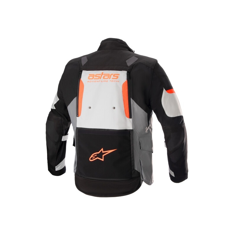 Bunda na motocykel Alpinestars Halo Drystar svetlo sivo-tmavo sivo-čierno-fluorescenčno červená