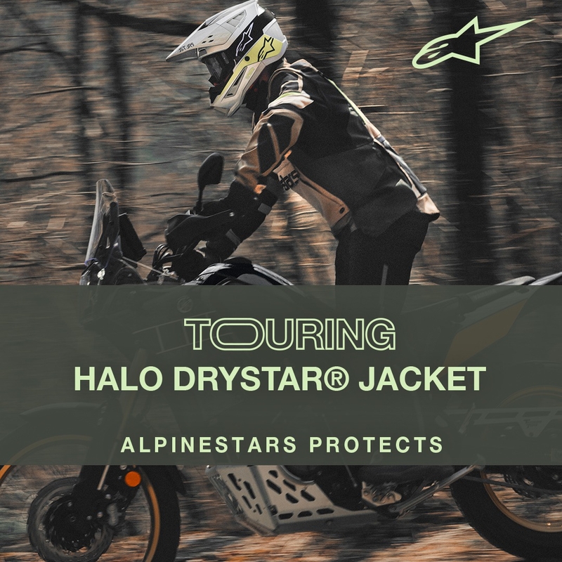 Bunda na motocykel Alpinestars Halo Drystar khaki-béžovo-fluorescenčno žltá