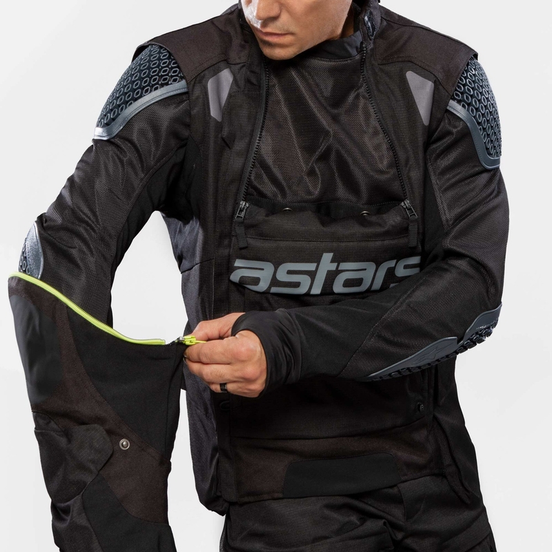 Bunda na motocykel Alpinestars Halo Drystar khaki-béžovo-fluorescenčno žltá