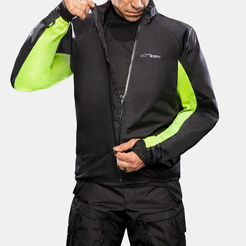 Bunda na motocykel Alpinestars Halo Drystar khaki-béžovo-fluorescenčno žltá