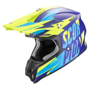 Motokrosová prilba Scorpion VX-16 EVO AIR Slanter matná modro-fluo žltá