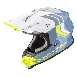 Motokrosová prilba Scorpion VX-16 EVO AIR Fusion modro-fluo žltá