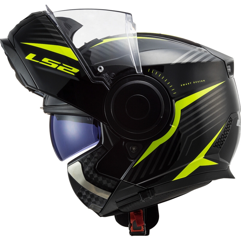 Vyklápacia prilba na motorku LS2 FF902 Scope Skid čierno-fluo žltá - II. akosť