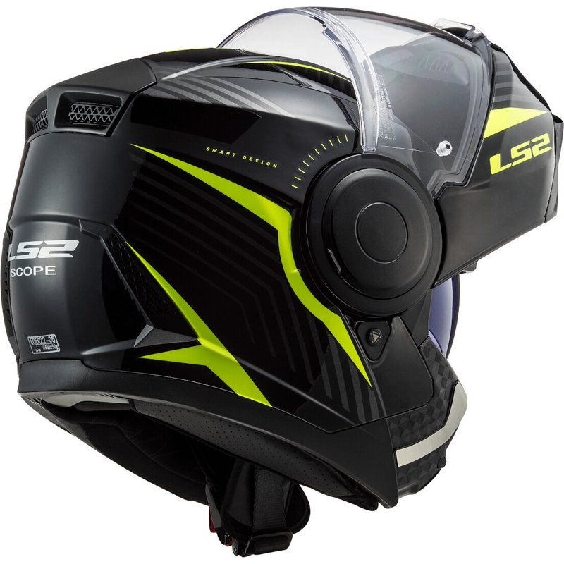 Vyklápacia prilba na motorku LS2 FF902 Scope Skid čierno-fluo žltá - II. akosť