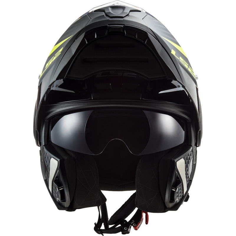 Vyklápacia prilba na motorku LS2 FF902 Scope Skid čierno-fluo žltá - II. akosť
