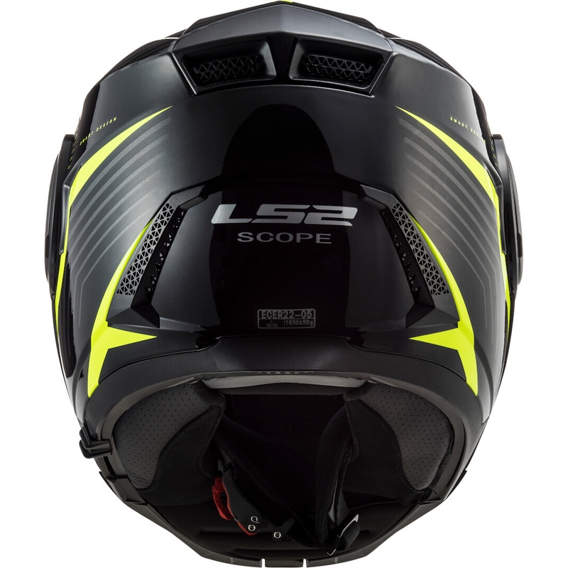 Vyklápacia prilba na motorku LS2 FF902 Scope Skid čierno-fluo žltá - II. akosť