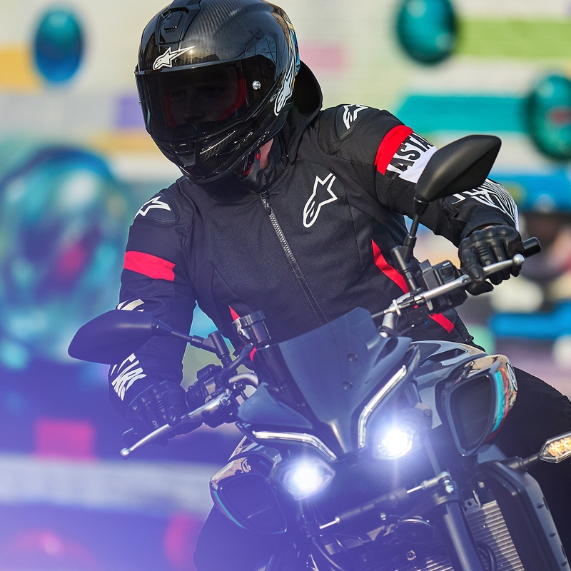 Bunda na motocykel Alpinetars Zaca Air Waterproof čierno-bielo-fluorescenčno červená