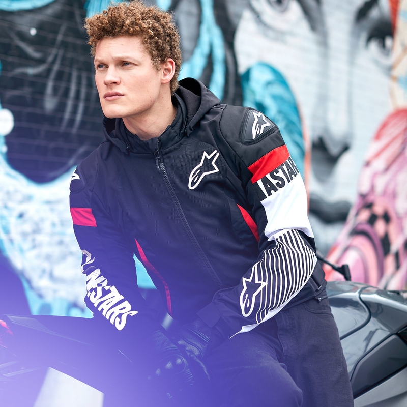 Bunda na motocykel Alpinetars Zaca Air Waterproof čierno-bielo-fluorescenčno červená