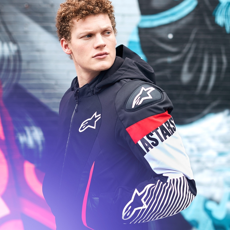 Bunda na motocykel Alpinetars Zaca Air Waterproof čierno-bielo-fluorescenčno červená