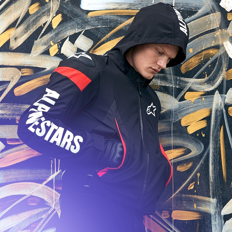 Bunda na motocykel Alpinetars Zaca Air Waterproof čierno-bielo-fluorescenčno červená