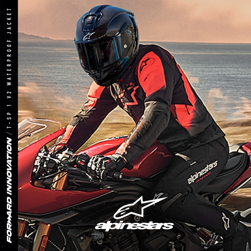 Bunda na motocykel Alpinestars T-SP 1 2 Waterproof čierno-fluorescenčno červená